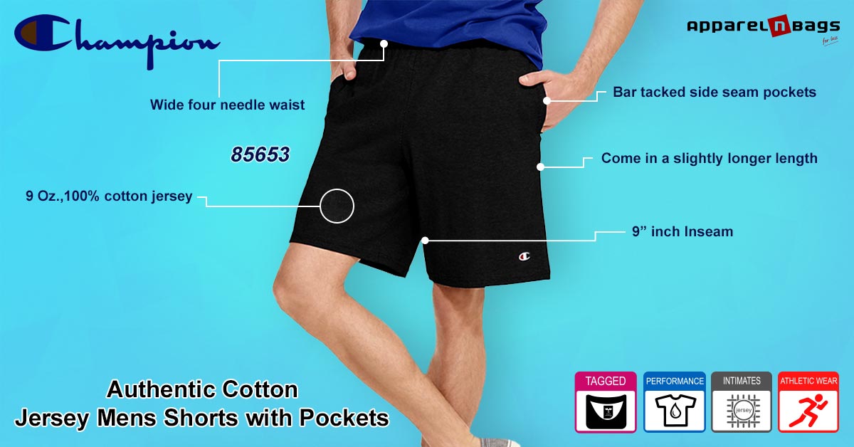 champion cotton shorts with pockets